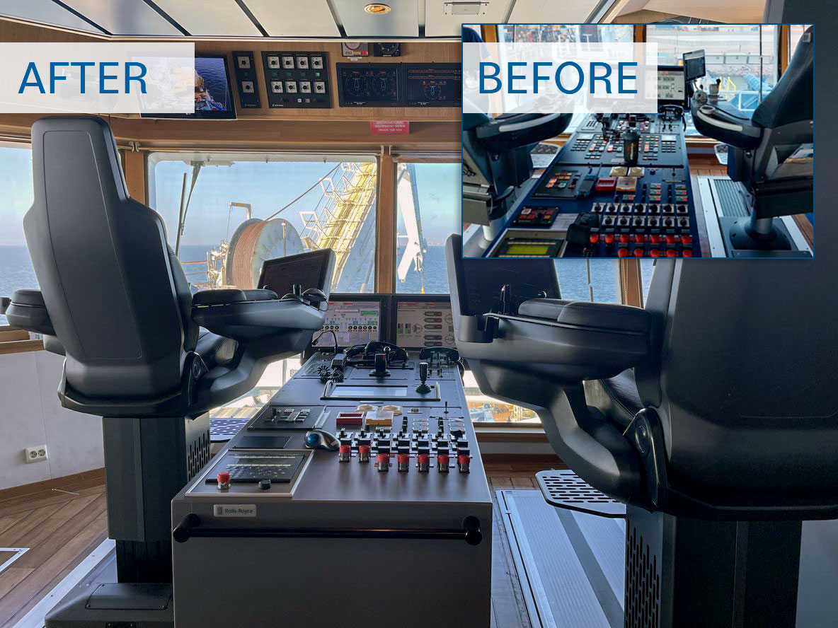 OCEAN INTERVENTION III aft DP station before and after